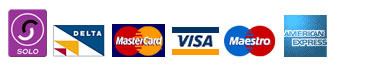 Visa, MasterCard, Delta, Solo, American Express and Maestro.